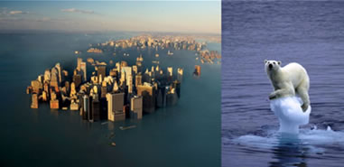 O aquecimento global pode provocar o derretimento das calotas polares.
